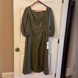 Pretty, sage green faux leather dress. Brand new with tags. Size 14